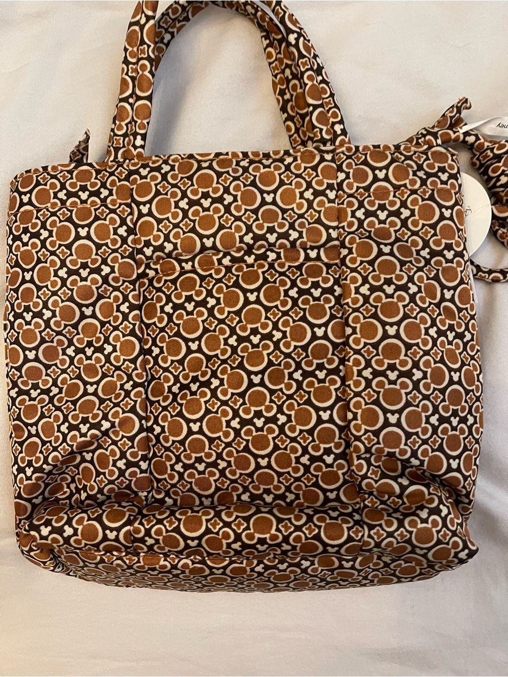 Vera Bradley Brown Mini Original Tote with Mickey Icons - Picture 4 of 6